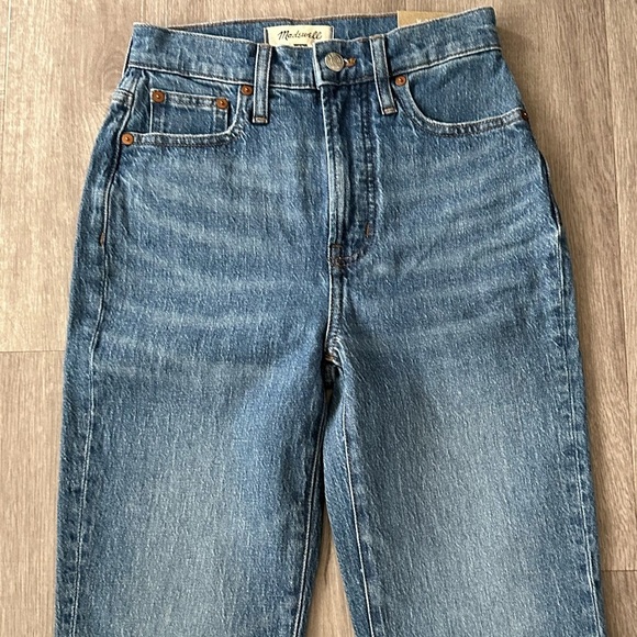 NWT Madewell The Perfect Vintage Jeans Raw Hem Denim Blue Women’s Size 23 Tall - Picture 3 of 9